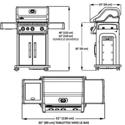 Napoleon Rogue R365sbss With Range Side Burner Propane - Napoleon Grill